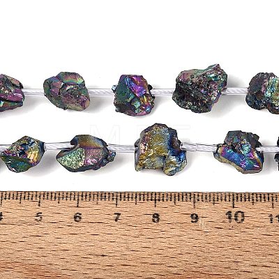 Electroplate Raw Rough Natural Amethyst Beads Strands G-Q610-06C-1
