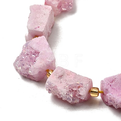 Electroplated Natural Druzy Agate Beads Strands G-R012-A02-05-1