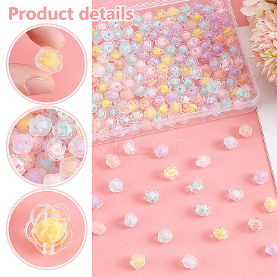   240Pcs 12 Colors Transparent Acrylic Beads MACR-PH0001-75-1