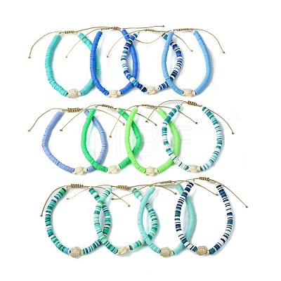 12Pcs Adjustable Synthetic Turquoise Tortoise Anklets AJEW-AN00615-1