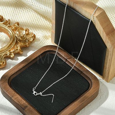 1mm Rack Plating Brass Cable Chain Adjustable Slider Necklaces for Women Men MAK-L044-55S-1