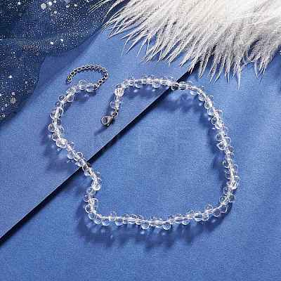 Glass Teardrop Beaded Necklaces NJEW-JN04273-02-1
