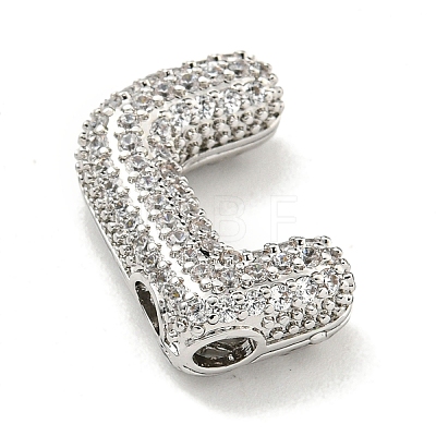 Platinum Plated Brass Micro Pave Cubic Zirconia Pendants KK-L073-001P-J-1