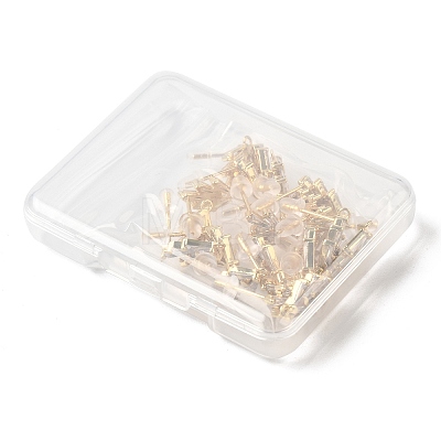 Brass Stud Earring Findings ZIRC-L096-16G-1