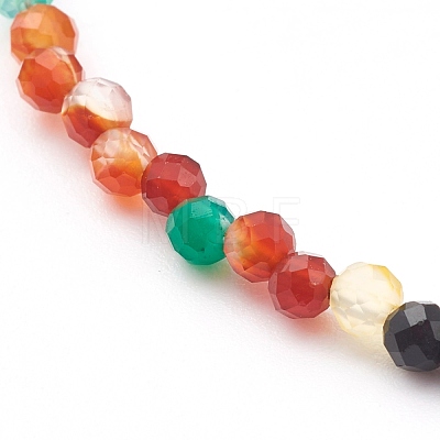 Faceted Natural Agate Beaded Necklaces NJEW-JN03308-1