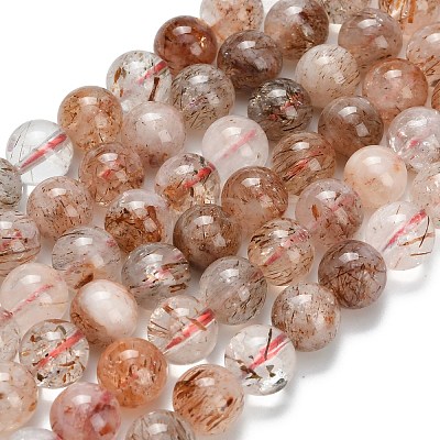 Natural Copper Rutilated Quartz Beads Strands G-L642-B07-8mm-1