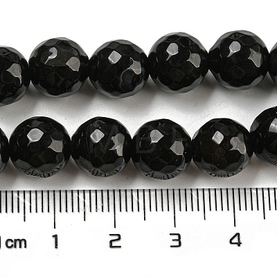 Natural Black Agate Round Beads Strand G-L084-10mm-28-1