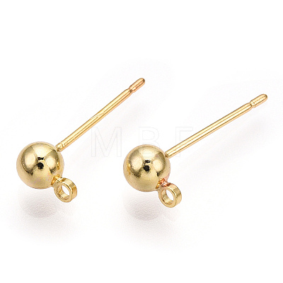 Brass Stud Earring Findings KK-I649-10G-NF-1
