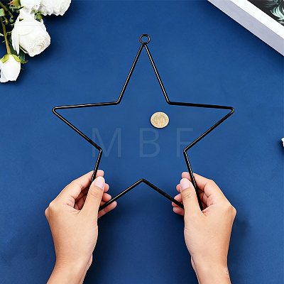 5 Styles Iron Star Ring for DIY Woven Net/Web with Feather IFIN-GF0001-67B-1