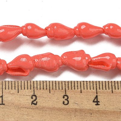 Spray Painted Natural Spiral Shell Beads Strands BSHE-G039-08F-1