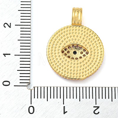 Rack Plating Brass Micro Pave Clear Cubic Zirconia Pendants KK-Z063-14G-01-1