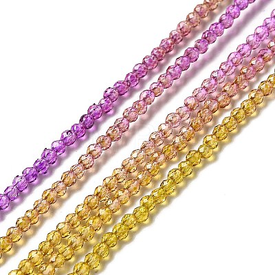Transparent Gradient Color Glass Beads Strands GLAA-H021-01A-03-1