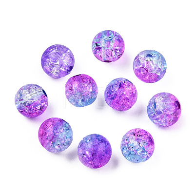 Transparent Crackle Acrylic Beads CACR-N002-10A-1