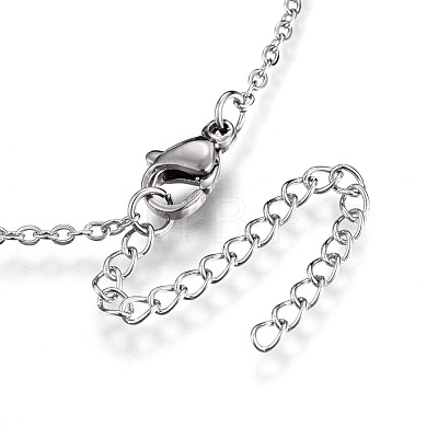 304 Stainless Steel Pendant Necklaces NJEW-O108-26P-1