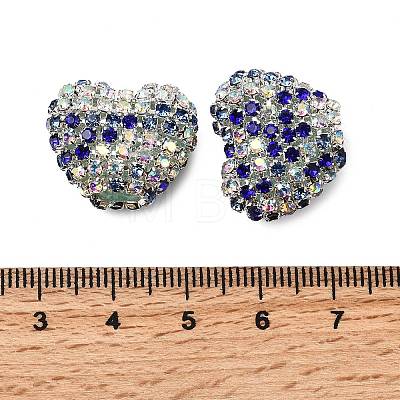 Sparkling Acrylic Heart Beads with Rhinestone Embellishment OACR-NH0001-02A-04-1