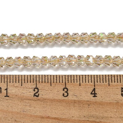 Electroplate Glass Beads Strands GLAA-Q105-02-07-1