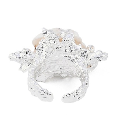 Shell Open Cuff Ring for Women RJEW-Z047-01P-02-1