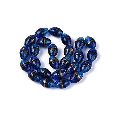 Two Tone Color Handmade Foil Glass Beads FOIL-Q001-01A-1
