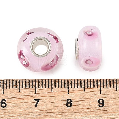 Lampwork & Brass Core European Beads LAMP-P019-01P-18-1