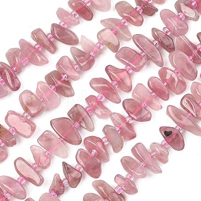 Natural Old Rose Madagascar Rose Quartz Beads Strands G-F821-A02-01-1