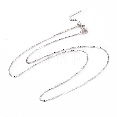 Anti-Tarnish Rhodium Plated 925 Sterling Silver Beadable Necklaces STER-I021-01P-1