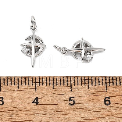 SHEGRACE Brass Clear Cubic Zirconia Charms XGRQ3P577-575P-1