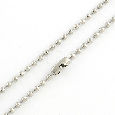 Tarnish Resistant 304 Stainless Steel Ball Chain Necklace Making LS-NJEW-R225-06-1