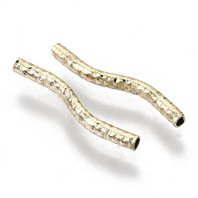 Brass Curved Tube Beads X-KK-R112-034A-NF-1