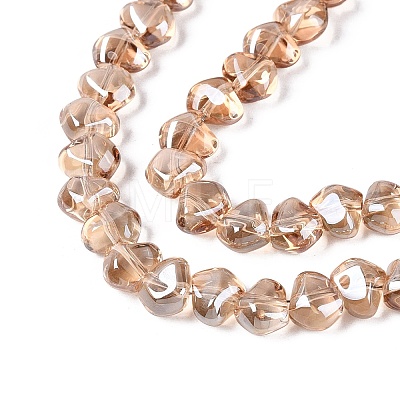 Electroplate Transparent Glass Beads Strands EGLA-Q133-01A-1