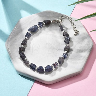 Natural Iolite Chips Bracelets for Women BJEW-H623-01S-03-1