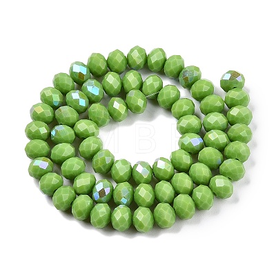 Electroplate Opaque Solid Color Glass Beads Strands EGLA-A044-P8mm-L30-1