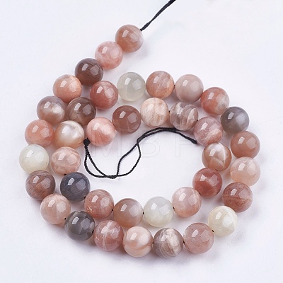 Natural Multi-Moonstone Beads Strands G-J157-10mm-06-1