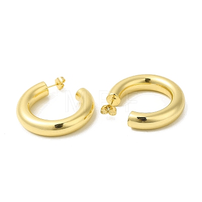 Brass Circle Stud Earrings EJEW-H092-03G-1