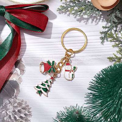 Christmas Theme Alloy Enamel Keychain KEYC-JKC00922-1