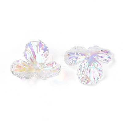 UV Plated Rainbow Acrylic Bead Caps OACR-N158-01-1
