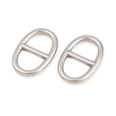 304 Stainless Steel Oval Links Connector Charms STAS-F366-02B-P-1
