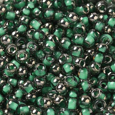 Transparent Inside Colours Glass Seed Beads SEED-H002-A-C221-1