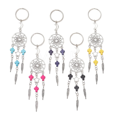 Alloy & Synthetic Turquoise Keychains KEYC-JKC01458-1