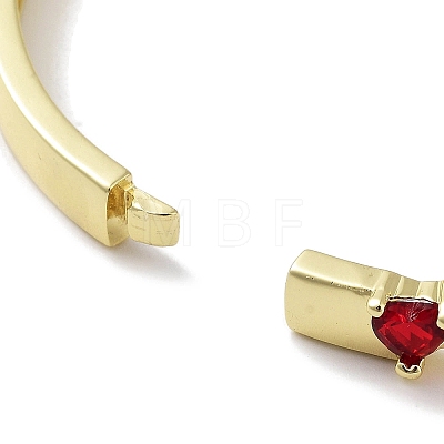 Brass Pave Crimson Glass Hinged Bangles for Women BJEW-Z061-08B-1