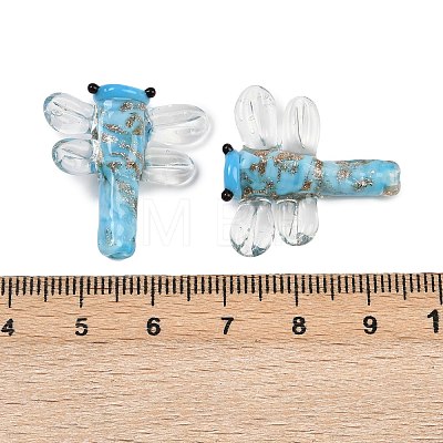Transparent Lampwork Beads FOIL-I017-01B-1