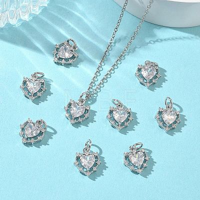 SHEGRACE Valentine's Day Brass Clear Cubic Zirconia Charms XGRQ4G760-688P-1