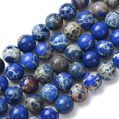 Natural Imperial Jasper Beads Strands G-A175B-8mm-06-1