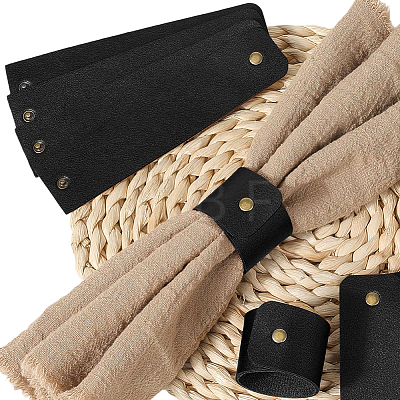 12Pcs PU Leather Napkin Rings AJEW-CL0005-81C-1