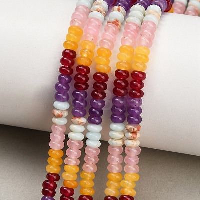 Gradient Color Natural Dyed White Jade & Synthetic Shoushan Stone Beads Strands GG-CBA1E0E-01F-1