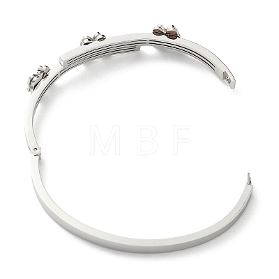 304 Stainless Steel Butterfly Hinged Bangle for Women BJEW-D055-05P-1