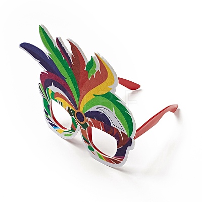 Felt Brazil Carnival Eyeglasses Frame Decoration AJEW-G044-01B-1