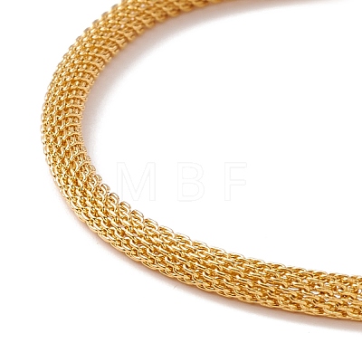 Crystal Rhinestone Charm Slider Bracelet with Round Mesh Chain for Women BJEW-C013-11G-1