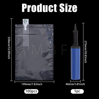 100Pcs Inflatable PE with PA Plastic Bags ABAG-CO0001-04B-1