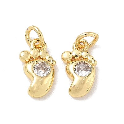 Brass Micro Pave Cubic Zirconia Charms KK-E797-01A-G-1