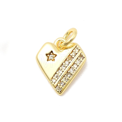 Brass Micro Pave Cubic Zirconia Charms KK-C139-25B-G-1